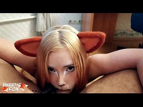 ❤️ Kitsune llyncu dick a cum yn ei cheg ❤ Rhyw super wrthon ni ️❤